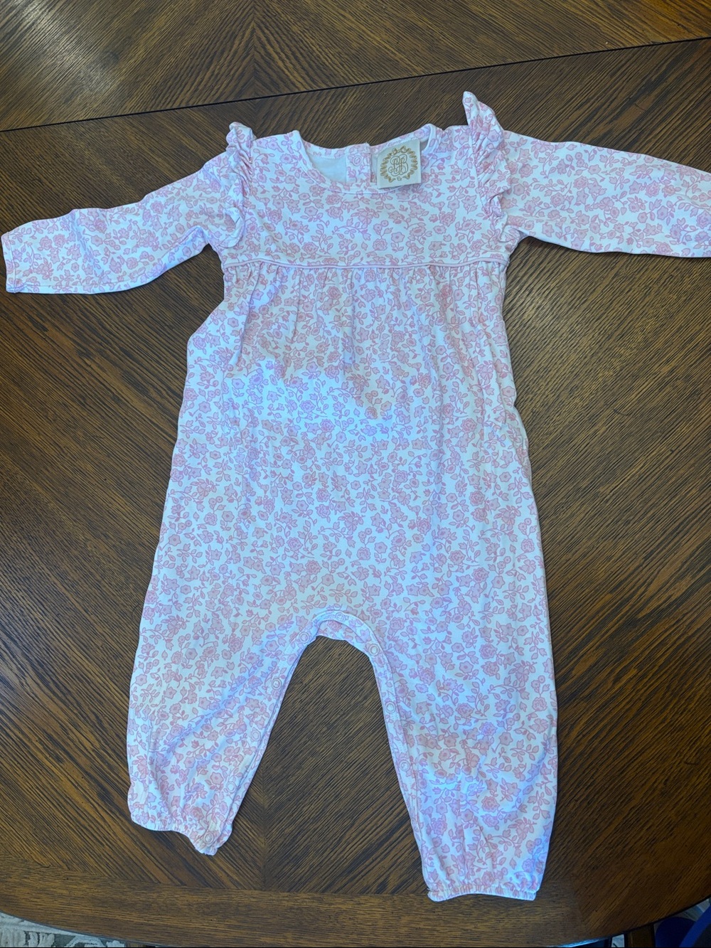 The Beaufort Bonnet Company Pink Floral Long-Sleeve Romper